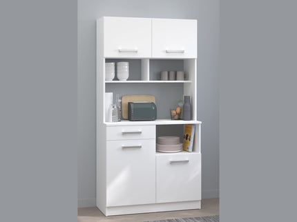 Parisot Buffet Uno 11 - Weißes Küchenbuffet mit Schubkästen und Türen für praktischen Stauraum