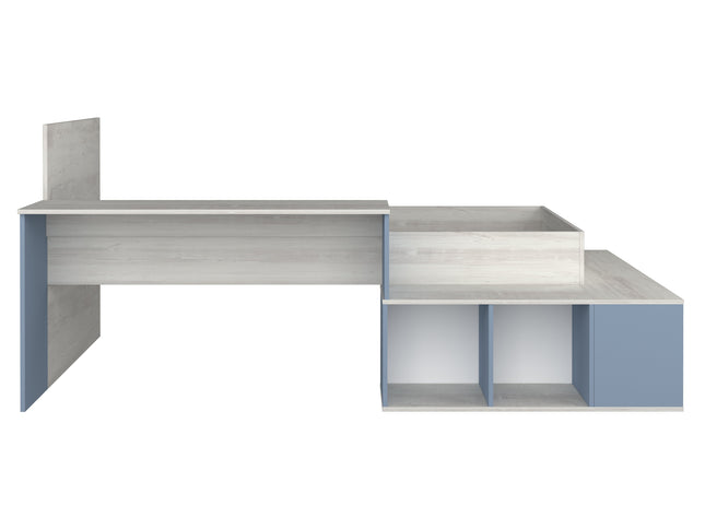 Stauraumbett mit Schreibtisch Trasman Blake - 90x200 - Cascina/Rauchblau