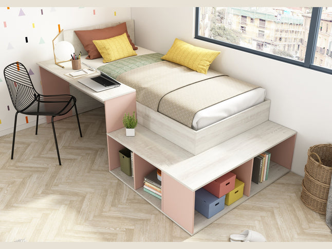 Stauraumbett mit Schreibtisch Trasman Blake - 90x200 - Cascina/Altrosa