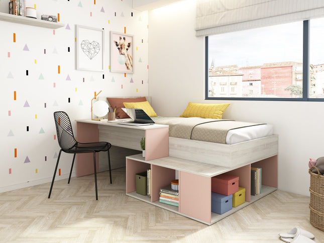 Stauraumbett mit Schreibtisch Trasman Blake - 90x200 - Cascina/Altrosa