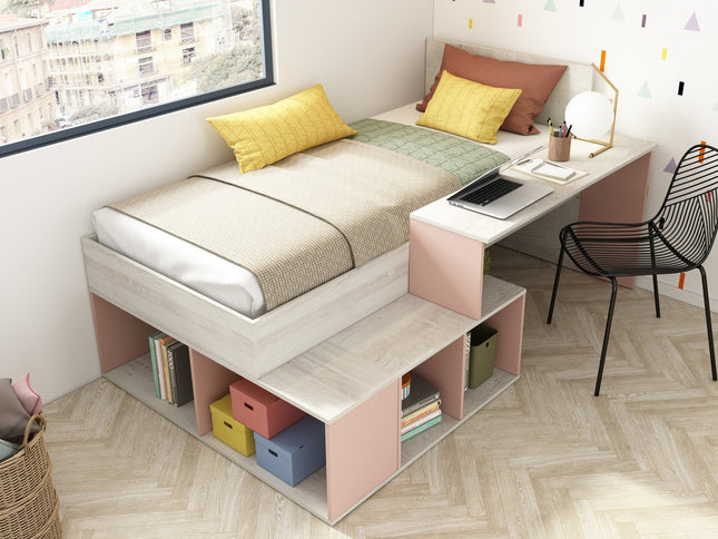 Stauraumbett mit Schreibtisch Trasman Blake - 90x200 - Cascina/Altrosa
