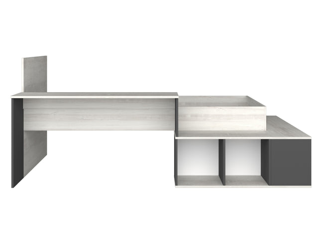 Stauraumbett mit Schreibtisch Trasman Blake - 90x200 - Cascina/Grau