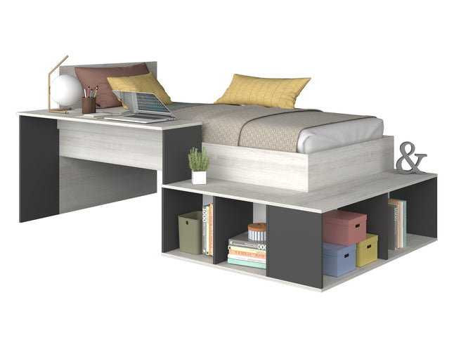 Stauraumbett mit Schreibtisch Trasman Blake - 90x200 - Cascina/Altrosa