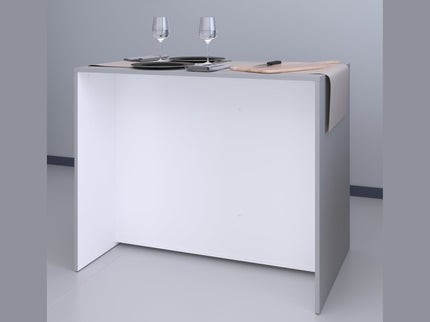 Parisot Buffet Malice 5 - Küchenbuffet Set in Weiß & Betonoptik mit Insel & Schränken