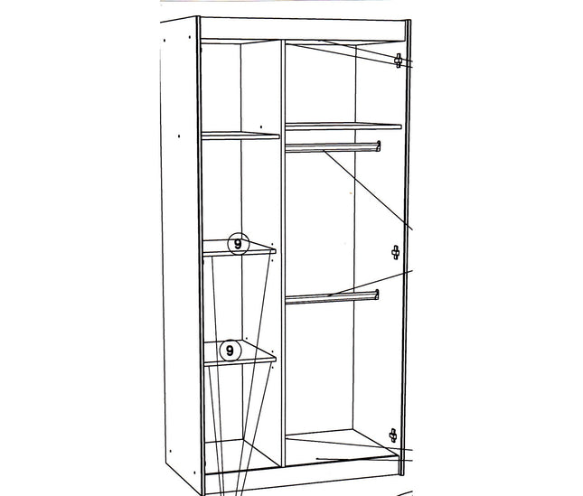 Parisot Jugendzimmer-Set Charly 5 - Set 2-teilig – Hochbett & Kleiderschrank in Weiß/Akazie