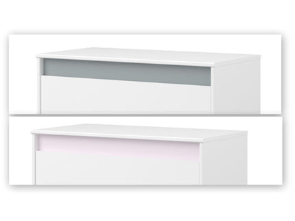 Parisot Kinderzimmer-Set Pirouette 23 – 5 tlg. Strauraumbett, Nako, Bettschubkasten, Kleiderschrank & Schreibtisch in Weiß/Rosa oder Grau