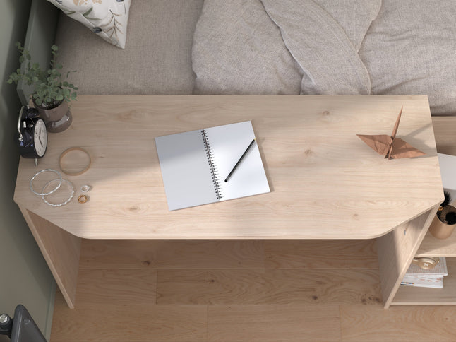 Parisot Jade1 - Hochbett mit integrierten Schreibtisch und Stauraum - 90x200 - Jackson Eiche und Seladon grün  #