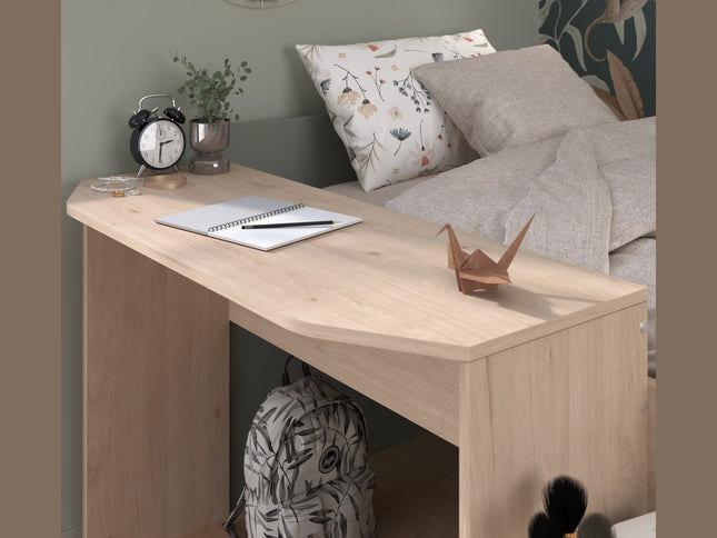 Parisot Jade1 - Hochbett mit integrierten Schreibtisch und Stauraum - 90x200 - Jackson Eiche und Seladon grün  #