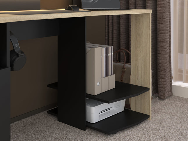 Parisot E-Sport Gaming Schreibtisch - Meta 1 in schwarz/chene Kronberg inkl. RGB LED Beleuchtung