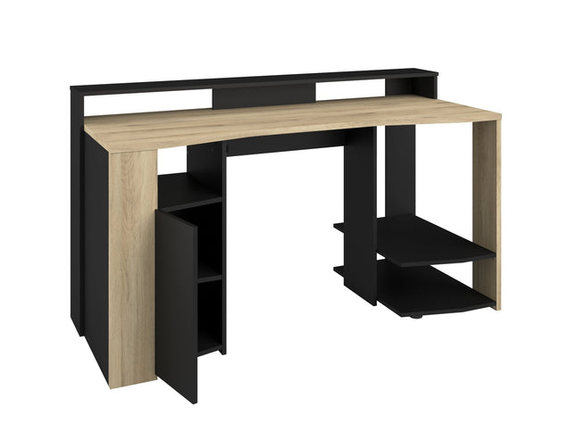 Parisot E-Sport Gaming Schreibtisch - Meta 1 in schwarz/chene Kronberg inkl. RGB LED Beleuchtung