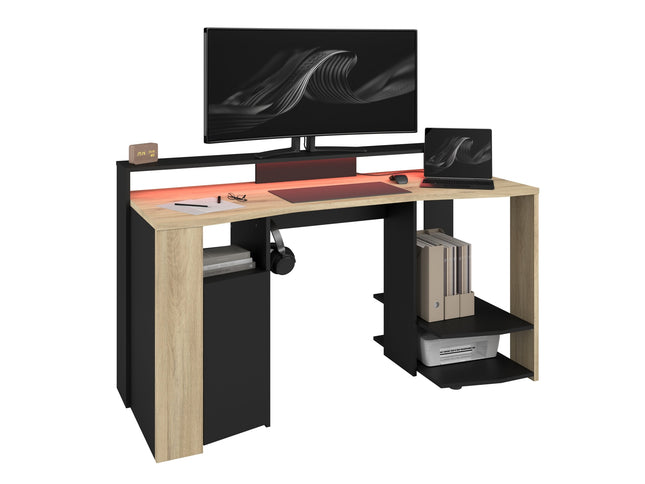 Parisot E-Sport Gaming Schreibtisch - Meta 1 in schwarz/chene Kronberg inkl. RGB LED Beleuchtung