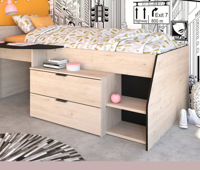 Parisot Milky 22 Kinderzimmer-Set Hochbett 90x200 & Kleiderschrank