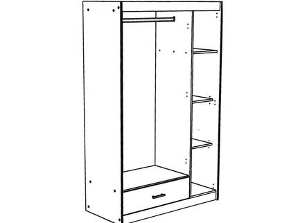 Parisot Jugendzimmer-Set 2-tlg.  MOST 72 – Bett 160x200 cm & Kleiderschrank – Akazie/Weiß