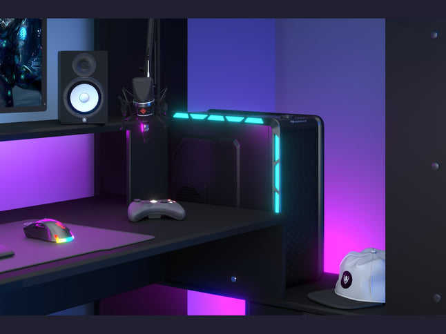 Parisot Gaming Hochbett inkl. RGB LED Beleuchtung - 90x200 - schwarz #