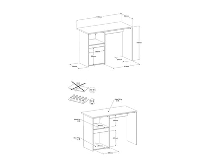 Parisot Kinderzimmer-Set Pirouette 27 – 4 tlg. Stauraumbett, Nako, Bettschubkasten & Schreibtisch in Weiß/Rosa oder Grau
