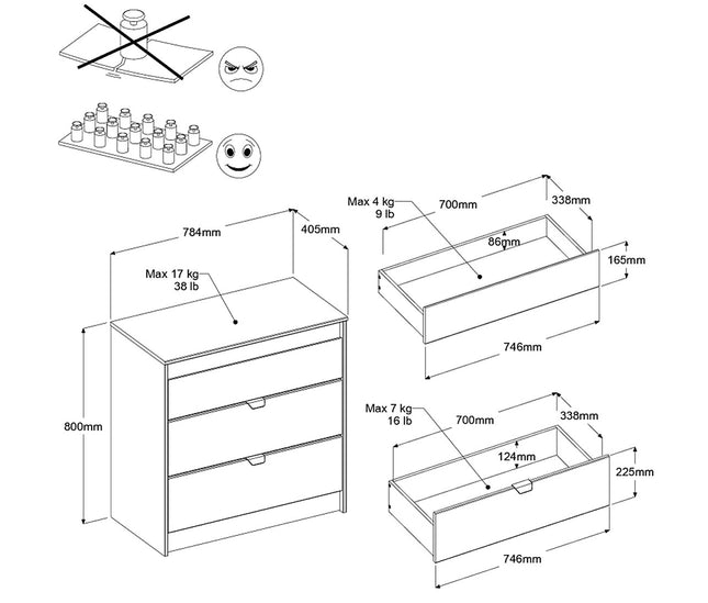 Parisot Kinderzimmer-Set Pirouette 22 – 5 tlg. Stauraumbett, Nako, Bettschubkasten, Kleiderschrank & Kommode in Weiß/Rosa oder Grau