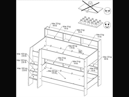 Parisot Shelter 13 Kinderzimmer-Set – Etagenbett, Kleiderschrank & Bettschubkasten