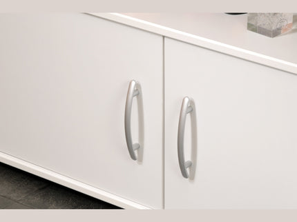 Parisot Hochbett Reverse 1 - 90x200 mit integrierten Schreibtisch & Kommode – Weiß#