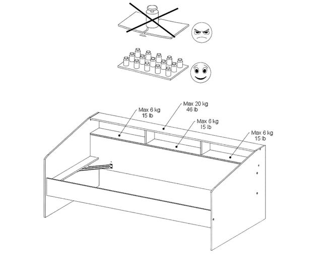 Parisot Stauraumbett Sleep 4 mit Bettschubkästen - Weiß/Eiche