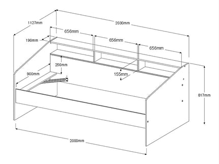 Parisot Kinderzimmer-Set Sleep 40 – 5-tlg. Stauraumbett, Bettschubkästen, Schreibtisch, Kommode & Kleiderschrank - Weiß/Eiche