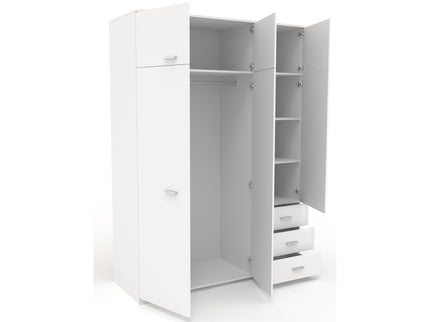 Parisot Kinderzimmer-Set Sleep 41 – 4-tlg. Stauraumbett, Bettschubkästen, Kommode & Kleiderschrank - Weiß/Eiche