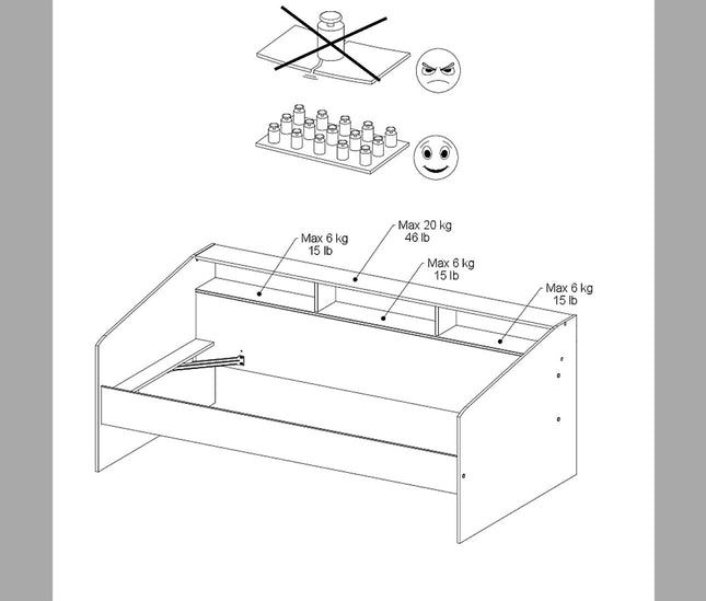 Parisot Kinderzimmer-Set Sleep 45 – 3-tlg. Stauraumbett, Bettschubkästen & Kommode - Weiß/Eiche