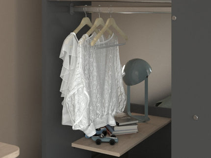 Parisot Stim 2 Etagenbett mit Schrank & Schubkasten - 90x200 – Eiche Jackson/Grau #