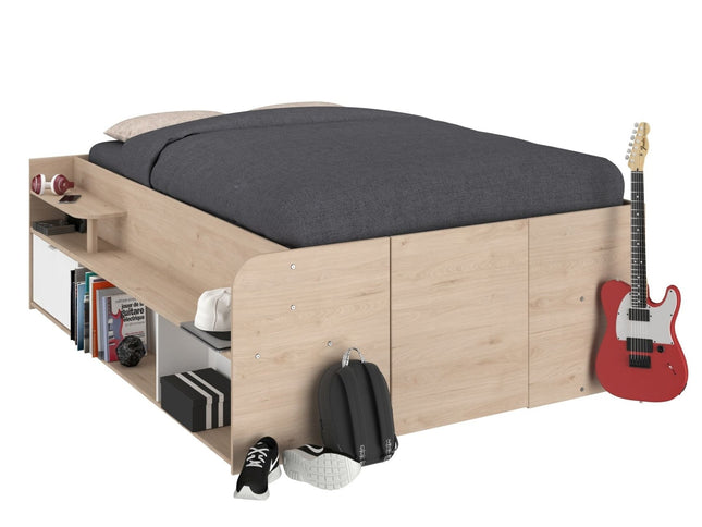 Parisot Stauraumbett Travel 2 - 140x200 – Stauraumbett in Eiche/Schwarz